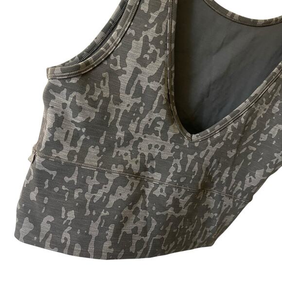 Lululemon 8 Power Pivot Tank Tough Top V Back Tight Fit Cropped T Gray - Picture 6 of 7
